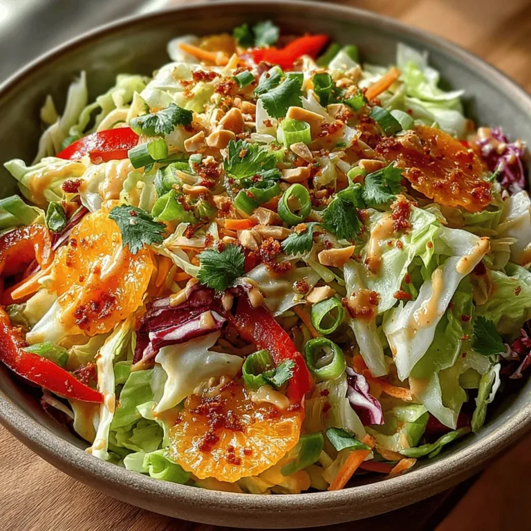 When it comes to vibrant and refreshing salads, Crunchy Thai Peanut Slaw stands out as a truly enticing option. This dish combines a medley of colorful vegetables with a rich, creamy peanut dressing, creating a delightful balance of textures and flavors. It’s not just a simple side dish; it’s a celebration of fresh ingredients that can complement a variety of meals or stand alone as a light lunch. The appeal of this slaw lies not only in its vibrant presentation but also in its ability to deliver a satisfying crunch with every bite.