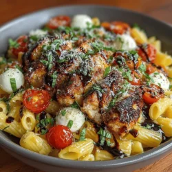 Grilled Chicken Bruschetta Pasta is a delightful dish that perfectly balances fresh ingredients with hearty pasta and succulent chicken. This recipe captures the essence of Italian cuisine while seamlessly integrating the comforting elements of a pasta dish. With its vibrant colors and a medley of flavors, Grilled Chicken Bruschetta Pasta is not only a feast for the eyes but also a tantalizing experience for the palate. Whether you're preparing a cozy weeknight dinner or hosting a gathering with friends and family, this dish is sure to impress.