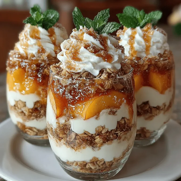 Peaches are the crown jewel of this parfait. Not only do they contribute a delightful sweetness, but they are also packed with nutrients. Rich in vitamins A and C, peaches support healthy skin and a robust immune system. Additionally, they are a good source of antioxidants, which help combat oxidative stress in the body. Their juicy flesh and fragrant aroma enhance the overall flavor profile of the parfait, providing a taste of summer in every bite.
