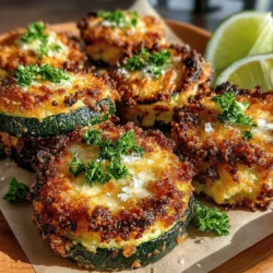 Zucchini has quickly gained a reputation as one of the most versatile vegetables in kitchens around the world. This summer squash, often celebrated for its subtle flavor and adaptability, can be incorporated into an array of dishes, from salads to stir-fries. However, when it comes to snacking or entertaining, zucchini shines brightest in the form of Crispy Zucchini Parmesan Bites. This recipe transforms the humble vegetable into a crunchy, cheesy delight that appeals to both kids and adults alike. Whether served as an appetizer at a gathering or a healthy snack for movie night, these bites are sure to be a hit.