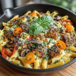Feta Fiesta Pasta with Roasted Peppers