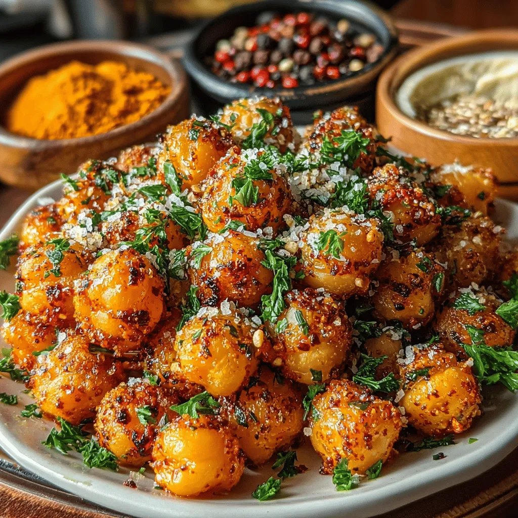 To achieve the perfect crunch for your Crunchy Spicy Chickpea Delight, preheating your oven is essential. Set your oven to 400°F (200°C) and allow it to heat thoroughly. This high temperature helps to dry out the chickpeas quickly, ensuring they turn crispy instead of soggy. An adequately preheated oven creates the ideal environment for even roasting, which enhances the overall texture and flavor of your chickpeas.