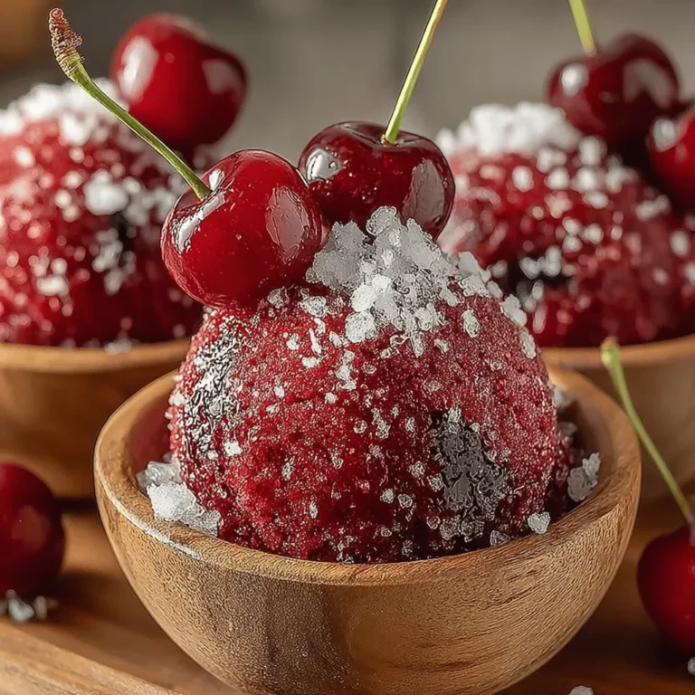 As summer approaches, the craving for refreshing and tantalizing desserts becomes irresistible. Among the myriad of frozen treats, cherry sorbet stands out as a vibrant and flavorful choice, perfect for hot days. Traditionally smooth and creamy, this recipe introduces an exciting twist by incorporating a crispy texture, elevating the classic sorbet experience to new heights. This unique feature not only enhances the visual appeal of the dessert but also adds an unexpected crunch that complements the juicy sweetness of fresh cherries.