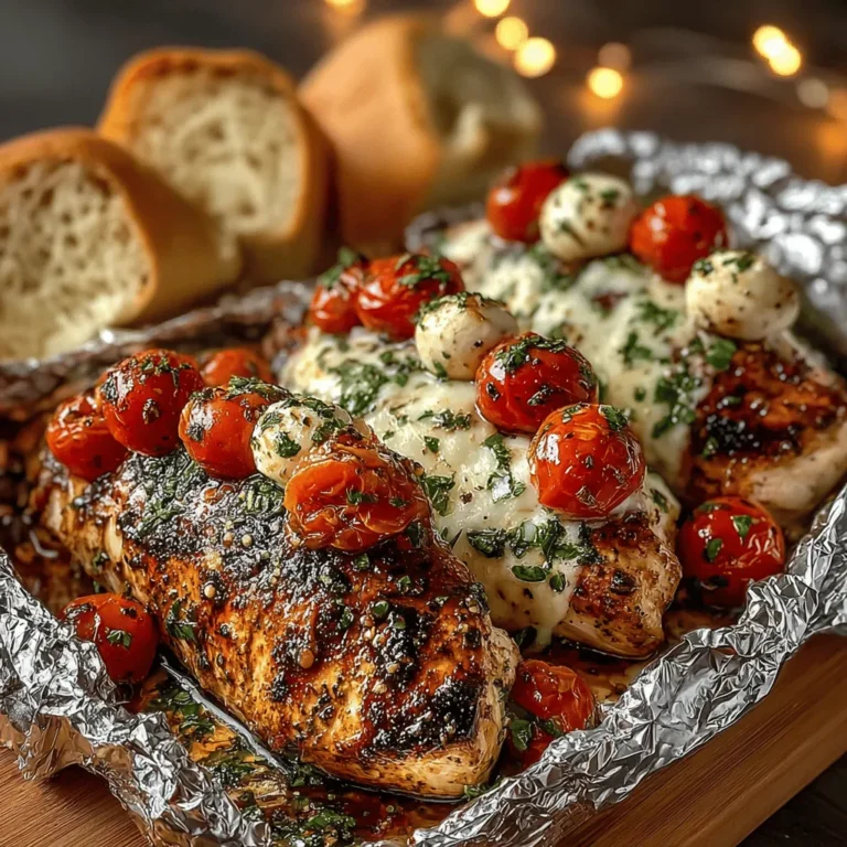 Caprese Chicken Foil Packets are a delightful culinary creation that beautifully combines the classic flavors of a Caprese salad with the heartiness of chicken. This dish is not only visually appealing but also boasts a medley of fresh ingredients that come together in a hassle-free cooking method. The ease of preparation makes it an excellent option for busy weeknights or casual gatherings, allowing you to serve a gourmet-style meal with minimal effort.