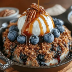 Warm Blueberry Crumble Breakfast Skillet