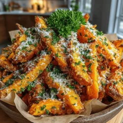 Sweet potato fries have emerged as a popular choice for those seeking a healthier alternative to traditional potato fries. Their naturally sweet flavor, combined with a crispy texture, makes them an irresistible snack or side dish. The Crispy Parmesan Garlic Sweet Potato Fries take this beloved dish to the next level, infusing it with savory garlic and the rich, nutty flavor of Parmesan cheese. Whether you’re serving them at a party, enjoying a casual meal at home, or looking for a wholesome snack, these fries are versatile enough to fit any occasion.