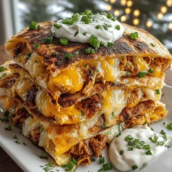 Buffalo Chicken Quesadilla Stackers: A Flavorful Delight