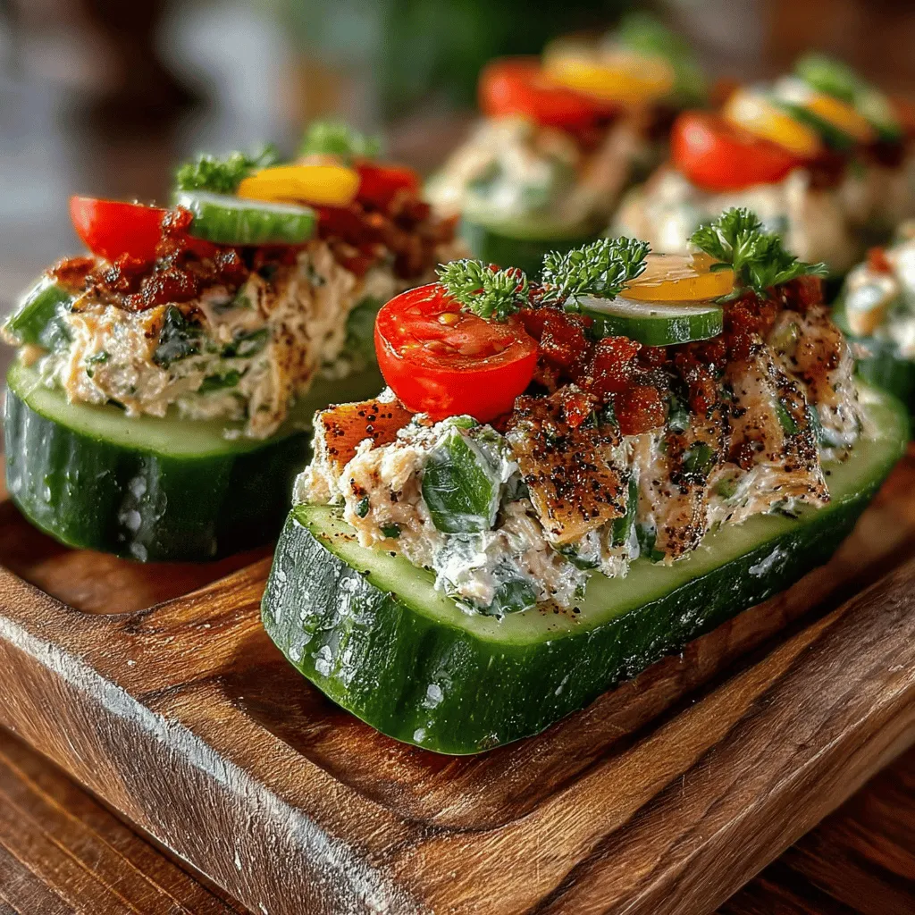 In the world of quick and nutritious meals, Creamy Tuna Salad Stuffed Cucumbers stand out as a delightful option that caters to a variety of palates and occasions. Whether you are searching for a light lunch, an appealing appetizer for a gathering, or a healthy snack option, this dish checks all the boxes. What makes this recipe particularly appealing is its simplicity and the speed with which it can be prepared, making it a go-to choice for those busy days when time is of the essence yet health cannot be compromised.