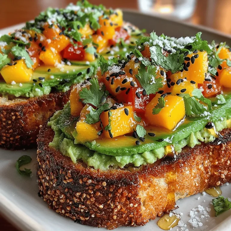 Incorporating vibrant tropical flavors into your meals can elevate your dining experience while promoting healthy eating habits. One dish that beautifully encapsulates this idea is the Tropical Bliss Mango Avocado Toast. This recipe is not just a treat for the taste buds; it also packs a nutritional punch. By marrying the creamy richness of ripe avocado with the succulent sweetness of fresh mango, this dish transforms a simple slice of whole grain bread into a delightful culinary masterpiece. In the following sections, we will explore the nutritional benefits of each ingredient used in this recipe, provide a comprehensive guide to preparing the toast, and suggest variations to include it in a balanced diet.