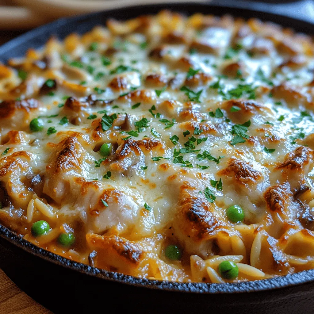 Creating this Savory Chicken Mushroom Orzo Bake is a delightful process, and it all starts with some simple preparation steps: