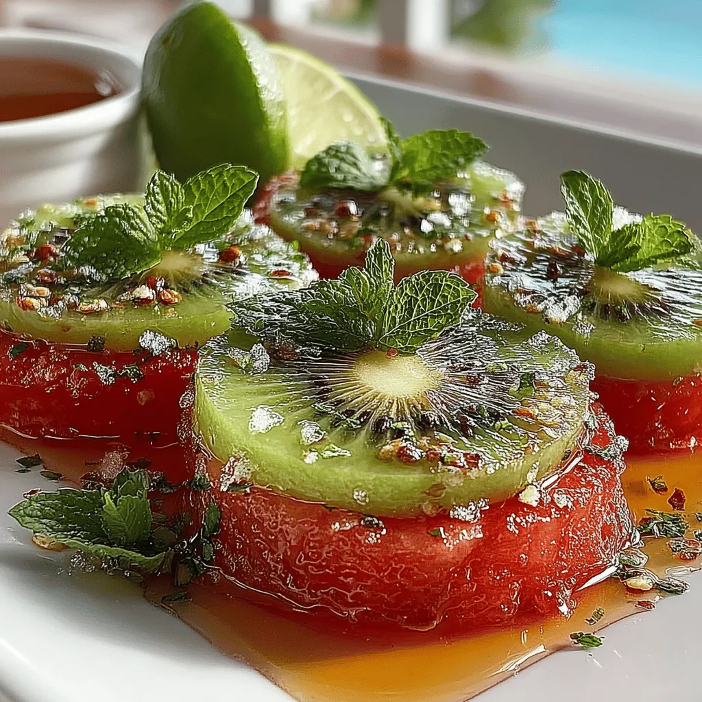 While the natural sweetness of watermelon and kiwi is often enough to satisfy your sweet tooth, an optional drizzle of honey can elevate this dish to new heights. Honey not only enhances the overall flavor profile but also adds a touch of richness that complements the fruits beautifully. When selecting honey, consider using raw or local varieties for an authentic taste that aligns with health-conscious choices. Just remember to adjust the amount based on your sweetness preference; a tablespoon or two should do the trick.