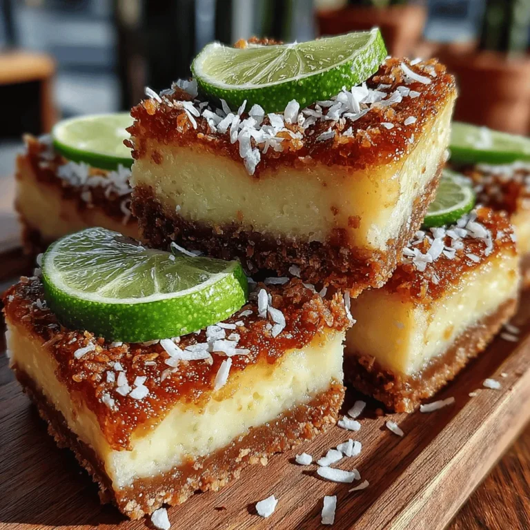 Before diving into the baking process, it’s essential to preheat your oven to 350°F (175°C). Preheating may seem like a minor detail, but it plays a critical role in achieving perfectly baked coconut lime bars. When you preheat the oven, it allows the temperature to stabilize and ensures that your dessert cooks evenly from the moment you place it inside. This initial heat helps the crust to rise appropriately and the filling to set correctly, ultimately affecting the texture and flavor of your bars. Therefore, never skip this step; your taste buds will thank you!