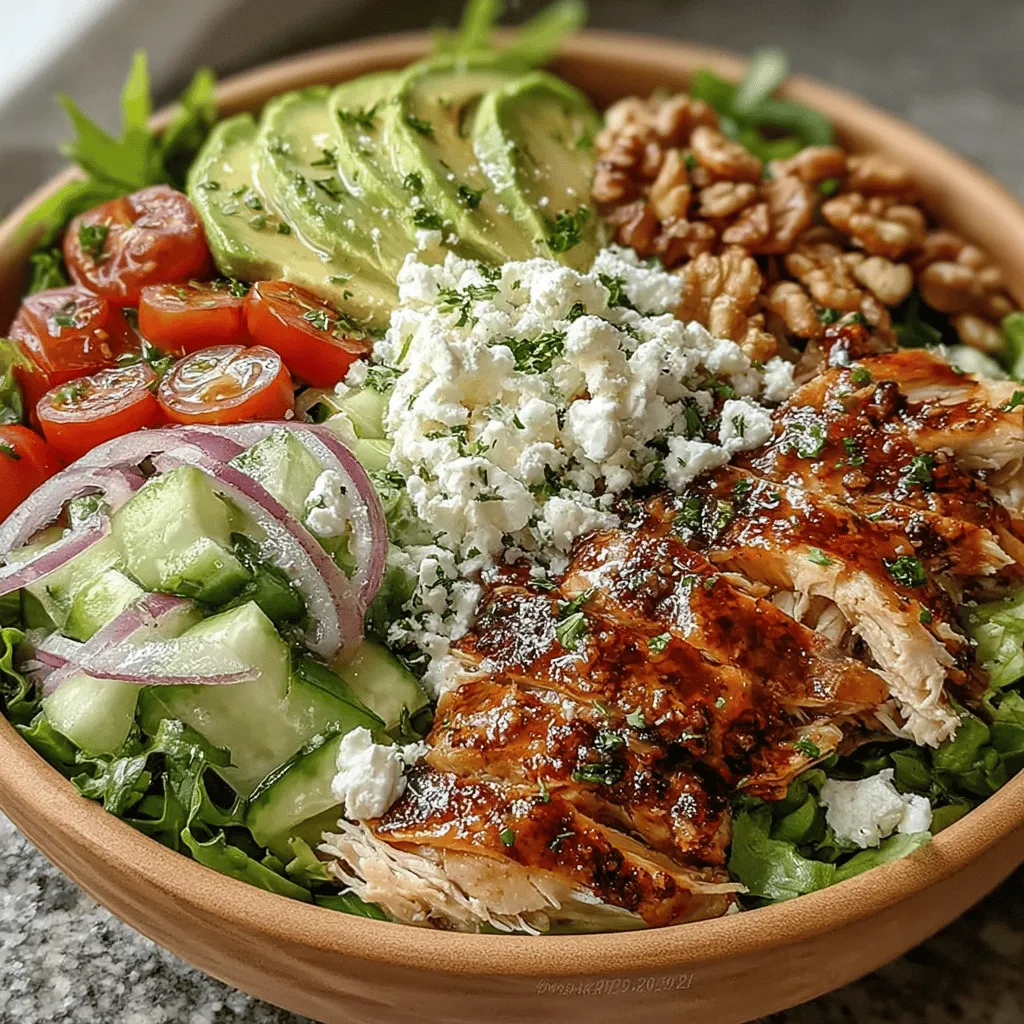 The Zesty Lemon & Turkey Salad Bowl is a vibrant and nutritious dish that seamlessly blends the lean protein of turkey with an array of colorful vegetables, all brought together by a zesty lemon dressing. In a world focused on quick meals that don’t compromise on health, this salad stands out as an ideal option for summer picnics, quick lunches, or light dinners. It caters perfectly to health-conscious individuals who crave flavorful meals without sacrificing nutrition. The combination of fresh ingredients not only delivers a delightful taste but also offers a wealth of vitamins and minerals, making it a wholesome choice for any occasion.