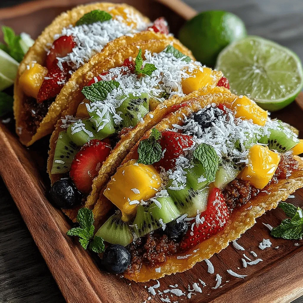 In the vast world of culinary creativity, the concept of fruit tacos emerges as a refreshing and innovative twist on traditional tacos. This delightful recipe transforms the classic savory dish into a vibrant, sweet experience that is perfect for warm weather gatherings or as a fun family treat. Imagine biting into a crispy shell filled with an array of colorful fruits, each bringing its unique flavor and texture to the table. The appeal of fruit tacos lies not only in their aesthetic charm but also in the plethora of health benefits that fruits provide, making them an enticing option for anyone looking to indulge in something sweet yet nutritious.