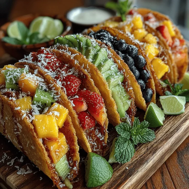 In the vast world of culinary creativity, the concept of fruit tacos emerges as a refreshing and innovative twist on traditional tacos. This delightful recipe transforms the classic savory dish into a vibrant, sweet experience that is perfect for warm weather gatherings or as a fun family treat. Imagine biting into a crispy shell filled with an array of colorful fruits, each bringing its unique flavor and texture to the table. The appeal of fruit tacos lies not only in their aesthetic charm but also in the plethora of health benefits that fruits provide, making them an enticing option for anyone looking to indulge in something sweet yet nutritious.