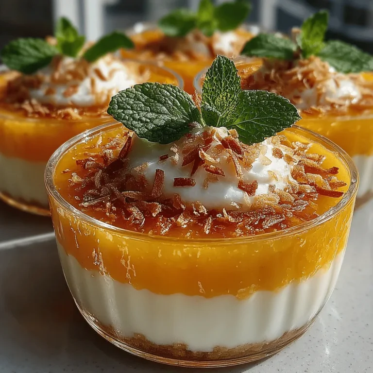 As the summer sun blazes down, there's nothing quite like a refreshing treat to cool you off. Enter our Tropical Bliss Frozen Mango Coconut Cream Cups—a delightful fusion of flavors that captures the essence of blissful tropical vacations. This recipe is a celebration of two beloved ingredients: ripe mangoes and rich coconut cream, both of which transport you to sun-kissed beaches and swaying palm trees with each delightful bite. Perfect for summer gatherings, these frozen cups are not only visually appealing but also deliver a burst of natural sweetness that your taste buds will adore.