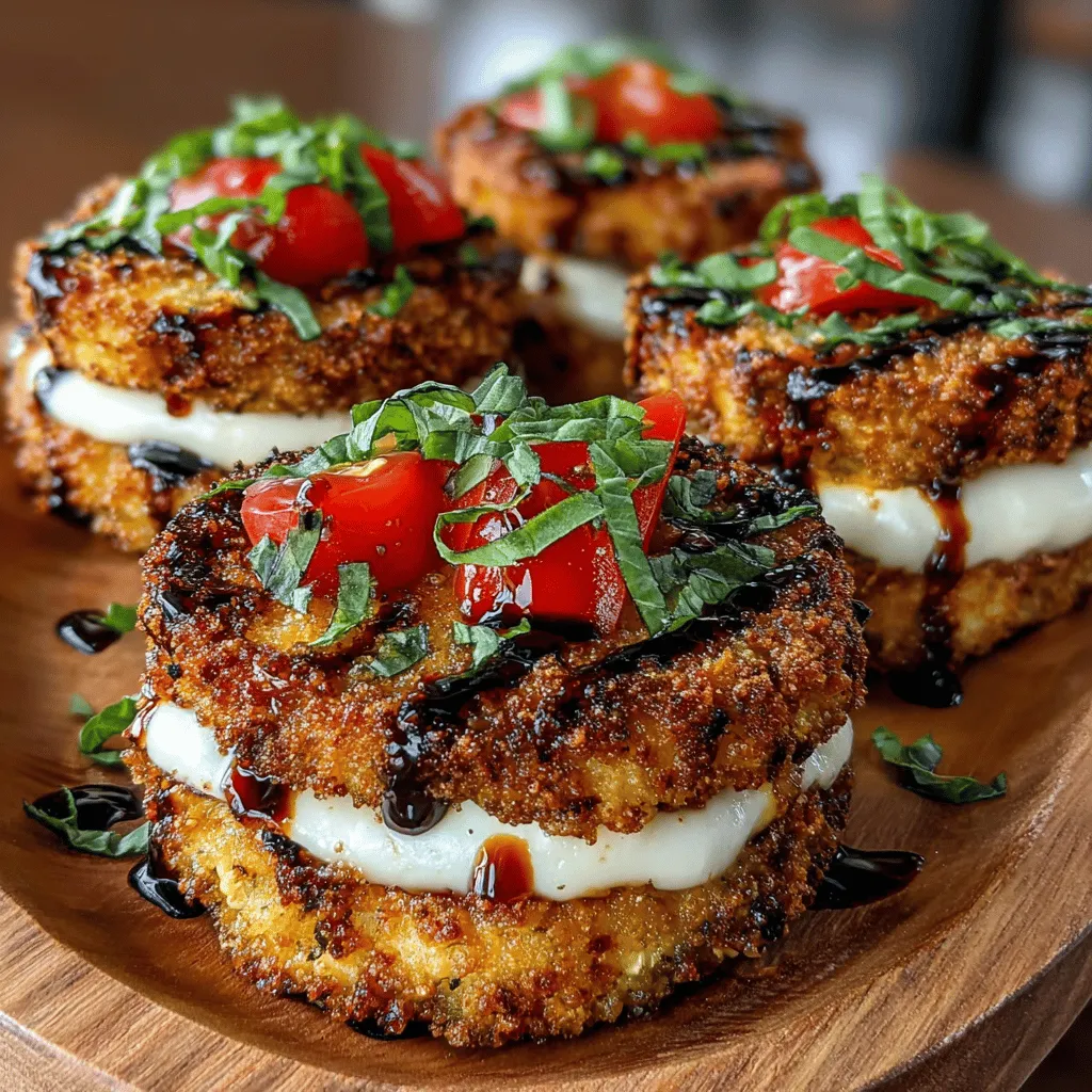 Crispy Eggplant Caprese Rounds present a delightful twist on the classic Caprese salad, turning a favorite appetizer into a crunchy, satisfying dish that tantalizes the taste buds. This recipe combines the rich, smoky flavor of eggplant with the creamy texture of fresh mozzarella and the bright acidity of ripe tomatoes. Each bite offers a burst of vibrant flavors, making these rounds a perfect addition to both casual meals and special occasions.