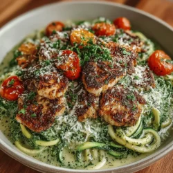Creamy Basil Chicken Zoodle Bowls