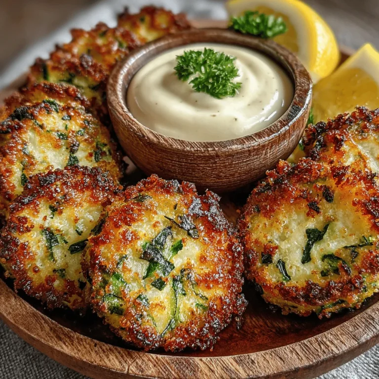 Crispy Zucchini Falafel Bites are an innovative take on the beloved traditional falafel, seamlessly merging the wholesome qualities of zucchinis with the rich, savory flavors of chickpeas and fresh herbs. This recipe not only provides a nutritious option for those looking to increase their vegetable intake, but it also serves as a versatile addition to any meal—whether as a flavorful appetizer, a satisfying snack, or even a main dish that can stand on its own. With a delightful crunch on the outside and a tender, herb-infused interior, these zucchini falafel bites are sure to be a hit with both vegetarians and meat-lovers alike.