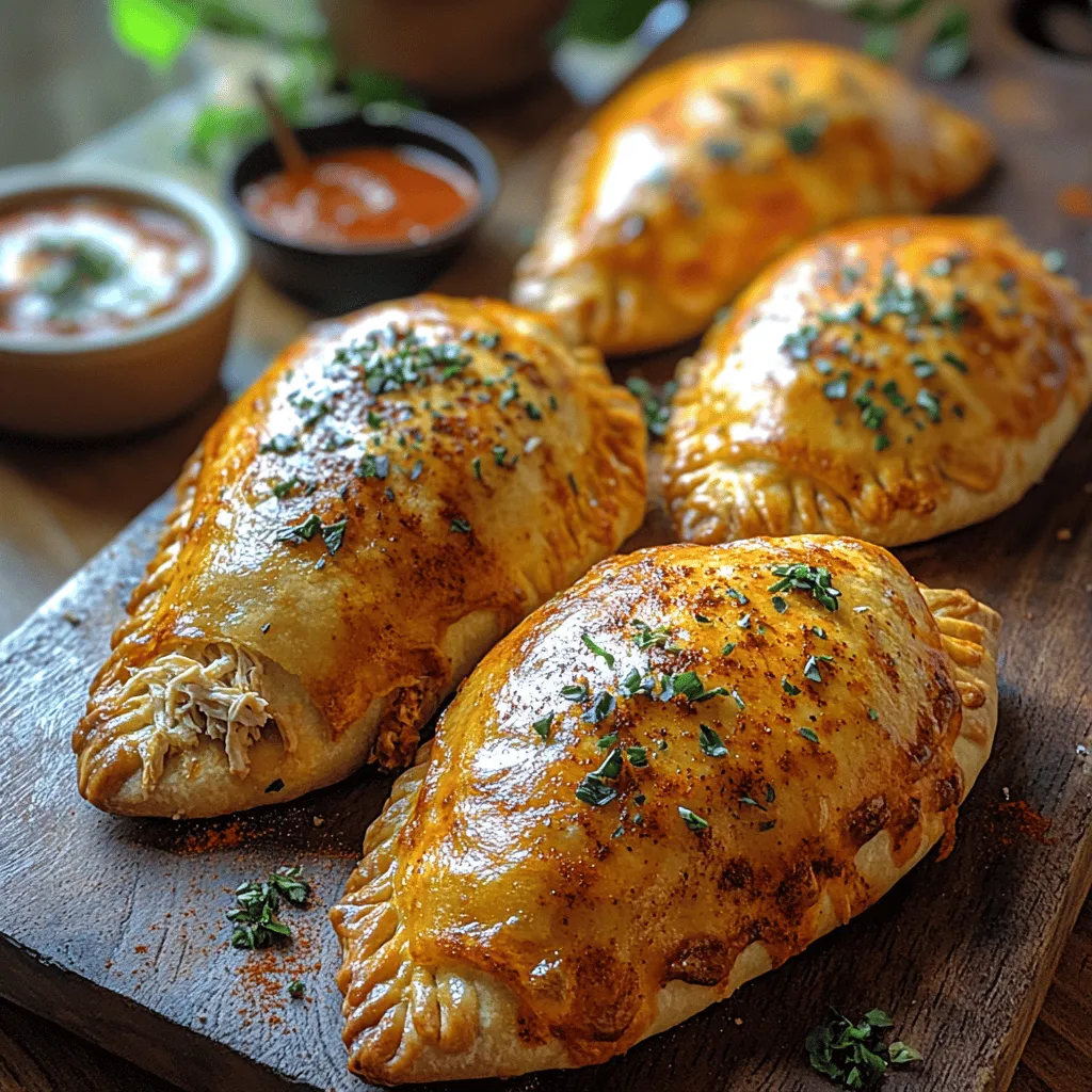 Hatch Chili Chicken Mini Calzones are a delightful fusion of flavors that elevate the classic calzone to new heights. These savory pockets are filled with the smoky heat of Hatch green chilies, tender shredded chicken, and a blend of melty cheeses, all wrapped in a golden, homemade dough. If you’re looking for a dish that’s ideal for gatherings, a cozy family dinner, or even a fun snack, these mini calzones fit the bill perfectly. Their customizable nature means you can easily adjust the ingredients to suit your family's preferences, making them a versatile addition to your culinary repertoire.