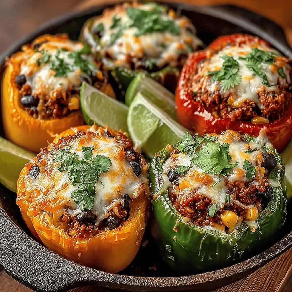 Fiesta Chicken Taco Stuffed Bell Peppers are more than just a meal; they are a celebration of flavors that encapsulate the vibrant essence of Mexican cuisine. This delightful dish perfectly marries the colorful presentation of bell peppers with a hearty and nutritious filling, making it an excellent option for family dinners or gatherings with friends. Each bite offers a satisfying blend of seasoned ground chicken, beans, corn, and cheese, all enveloped in the natural sweetness of bell peppers.