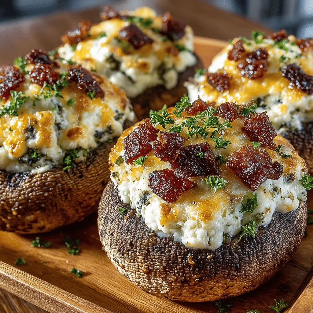 Savory Bacon & Cheddar Stuffed Mushrooms are a crowd-pleasing appetizer that elevates any gathering. Whether you're hosting a lively game night, a festive holiday party, or a cozy family dinner, these stuffed mushrooms offer a delightful combination of flavors and textures that make them irresistible. Their rich, savory filling is complemented by the earthy taste of mushrooms, creating a bite-sized treat that is both satisfying and sophisticated.