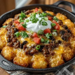 Hatch Chili Tater Tot Skillet Bake