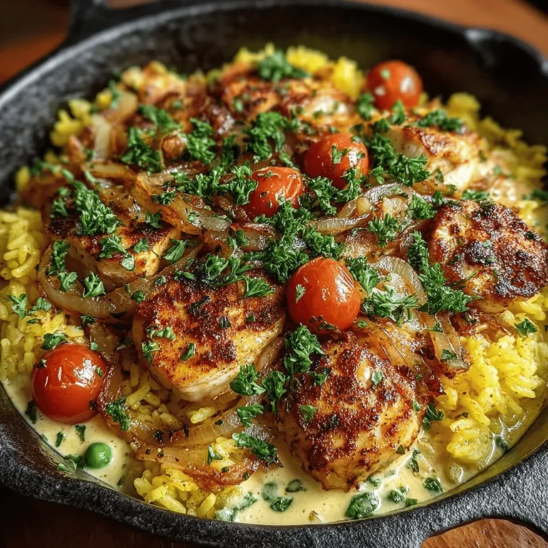 If you’re on the lookout for a dish that embodies the heart and soul of Southern cooking, look no further than the Creamy Cajun Chicken & Rice Skillet. This recipe is a delightful fusion of robust flavors, featuring tender chicken simmered in a creamy sauce that boasts a spicy kick from Cajun seasoning. The combination of protein, vegetables, and carbohydrates creates a satisfying meal that is not only comforting but also nourishing.