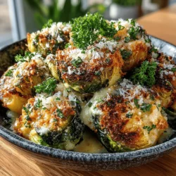 Creamy Garlic Parmesan Brussels Sprouts