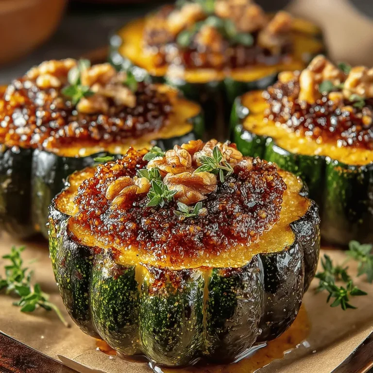 As the leaves turn and the air becomes crisp, acorn squash emerges as a seasonal favorite, gracing tables across the country. This delightful winter squash, with its distinctive green and orange striped skin, is not only visually appealing but also a culinary treasure. Its sweet, nutty flavor makes it a versatile ingredient that can be transformed into a variety of dishes. Among these, Maple Glazed Acorn Squash Halves stand out, combining the rich, earthy taste of the squash with the warm sweetness of maple syrup. This harmonious pairing elevates the dish, making it an enticing option whether served as a side or as a main vegetarian course.