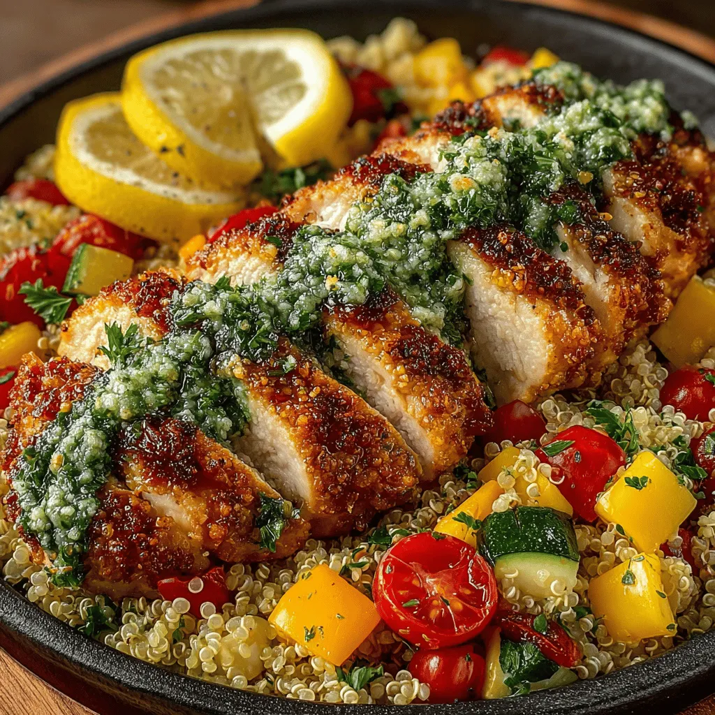 When it comes to delicious and nutritious meals, few dishes can compete with Zesty Lemon Herb Chicken paired with Colorful Veggie Quinoa. This vibrant and flavorful dish not only pleases the palate but also nourishes the body, making it an ideal choice for busy weeknights or as part of a healthy meal prep routine. Combining succulent chicken with a rainbow of vegetables and protein-packed quinoa, this recipe is a perfect representation of a balanced meal, offering both lean protein and fiber-rich ingredients that promote overall health and wellness.