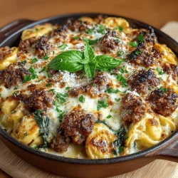 Italian Sausage & Spinach Tortellini Bake