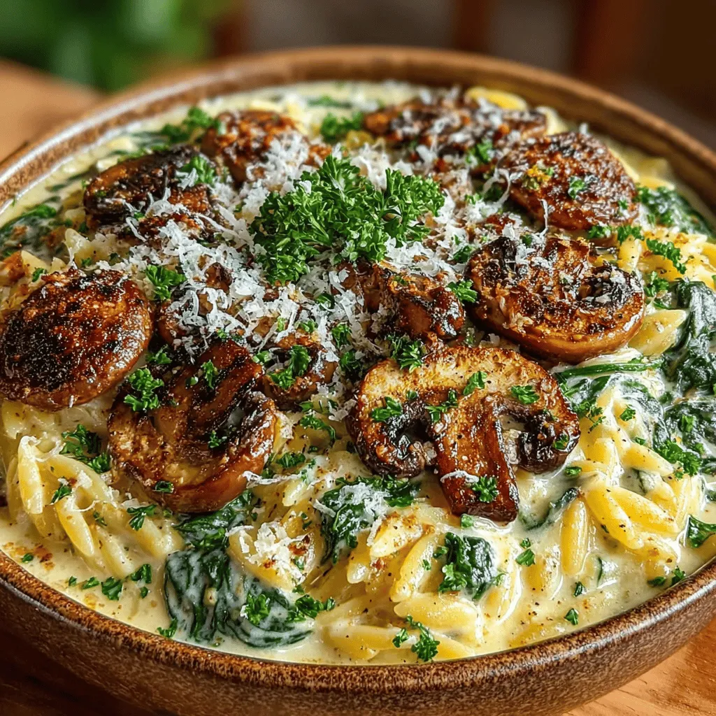 When it comes to comfort food, few dishes can rival the richness and heartiness of a well-prepared pasta meal. The Creamy Spinach and Mushroom Orzo Delight stands out as a perfect choice for anyone seeking a warm, inviting dish that combines the earthy flavors of mushrooms with the vibrant freshness of spinach. This recipe not only satisfies the palate but also brings a wealth of nutritional benefits to the table, making it an ideal option for families and busy professionals alike.