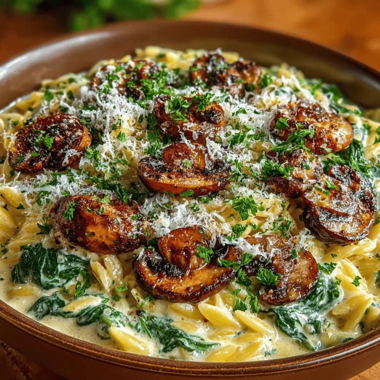 When it comes to comfort food, few dishes can rival the richness and heartiness of a well-prepared pasta meal. The Creamy Spinach and Mushroom Orzo Delight stands out as a perfect choice for anyone seeking a warm, inviting dish that combines the earthy flavors of mushrooms with the vibrant freshness of spinach. This recipe not only satisfies the palate but also brings a wealth of nutritional benefits to the table, making it an ideal option for families and busy professionals alike.