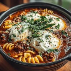 Cozy Slow Cooker Lasagna Soup